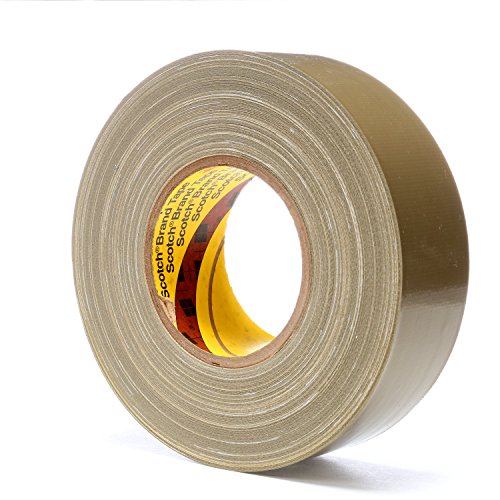 Image of Scotch Polyethylene Coated Cloth Tape 390, Olive, 48 mm x 54.8 m, 11.7 mil, 24 per case