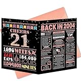 BGTCARDS 21st Birthday Card, 21st Birthday Decorations for Her, 21st Birthday Gifts for Daughter, Back in 2004 Birthday Card, Rose Gold