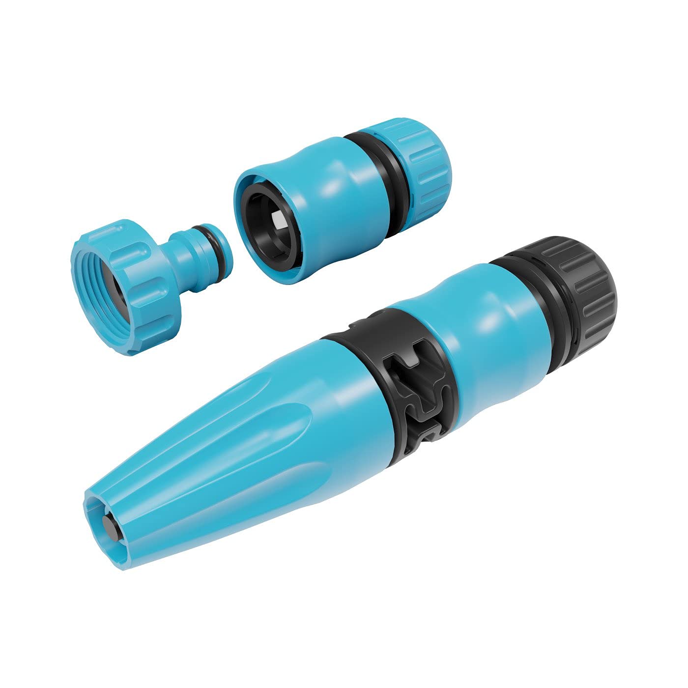Cellfast Adjustable Hose Nozzle Set BASIC 1/2"- 5/8", includes 2 Hose Quick Connectors and Tap Connector, ABS material, 50-500