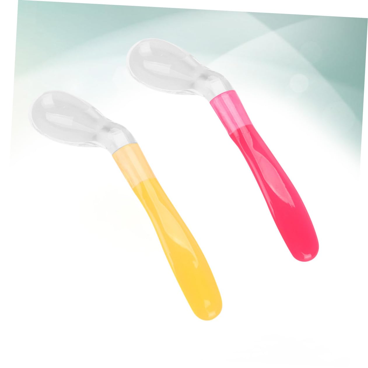 Beatifufu 2 Pack Baby Food Feeder Spoon Set Safe Silicone Spoons for Infants Soft Bending for Baby Feeding Forks Bowls
