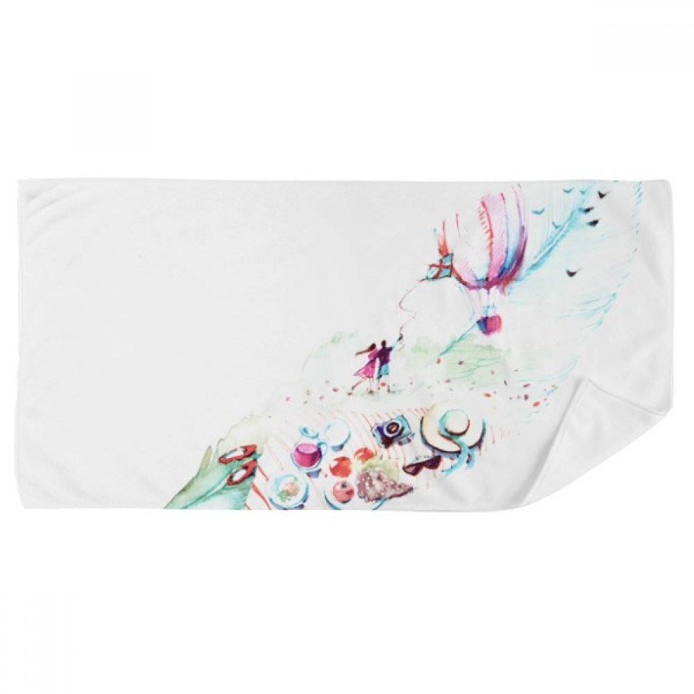 Serviette de bain aquarelle 35x70cm multicolore douce pour le visage