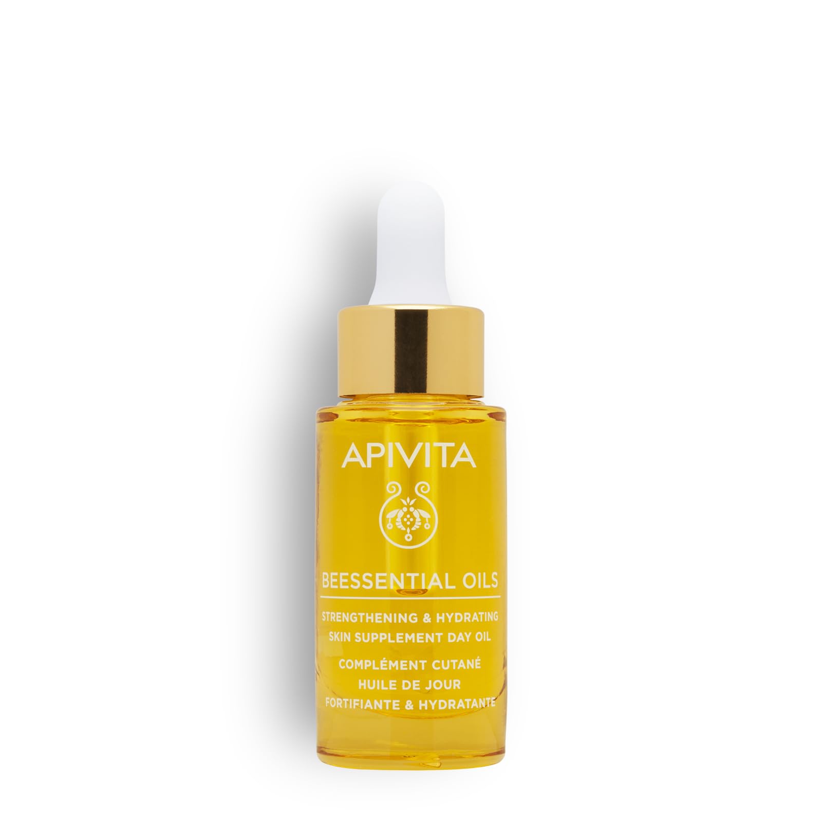 Apivita Beessential Strengthening & Hydrating Skin Supplement Face Day Oil 15ml - Face Elixir that Enhances Skin beauty, Hydrates & Fortifies Skin Barrier - 100% Natural