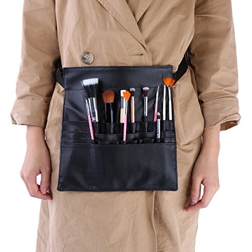Pinceau de maquillage sac, professionnel noir PU cosmétique maquillage pinceaux titulaire organisateur taille sac étui pochette