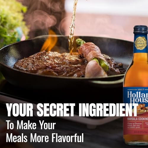 Image of Holland House Marsala Cooking Wine, Ideal for Cooking, Roasting and Marinating, 16 FL OZ | Marsala cooking wine with smooth sweet flavor for cooking, baking, sauces, and marinades; shelf stable and ready to use.