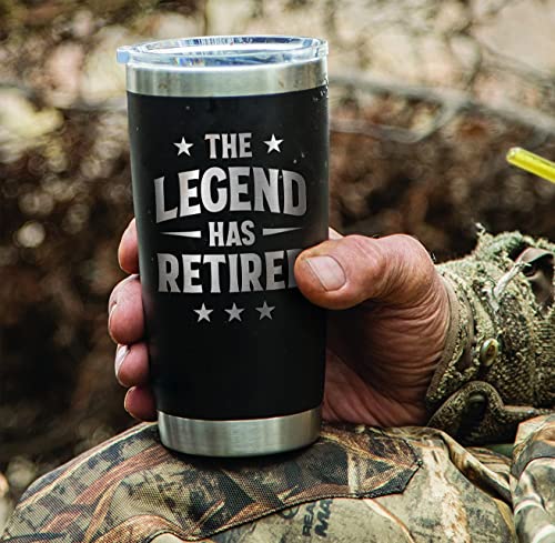 Prpinkrain Retirement Gifts For Men 2023 - The Legend Has Retired - American Flag Tumbler, Retirement Gag Gifts Idea For Men, Him, Dad, Grandpa, Husband, Coworkers #TOP3