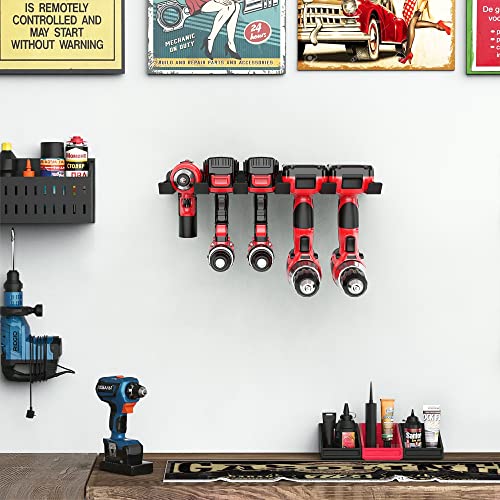 Ultrawall Power Tool Organizer, Wall Mount Drill Holder, Heavy Duty Metal Cordless Tool Storage Rack,Garage Utility Shelf Organization #TOP6