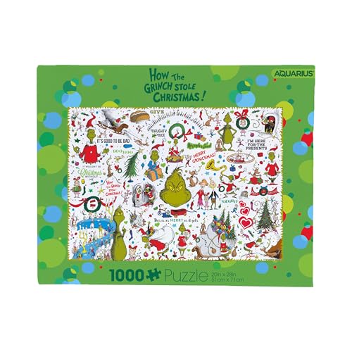 Aquarius Grinch Collage Puzzle (1000 Piece Jigsaw Puzzle) - Glare Free - Precision Fit - Virtually No Puzzle Dust - Officially Licensed Grinch Collectibles - 20x28 Inches