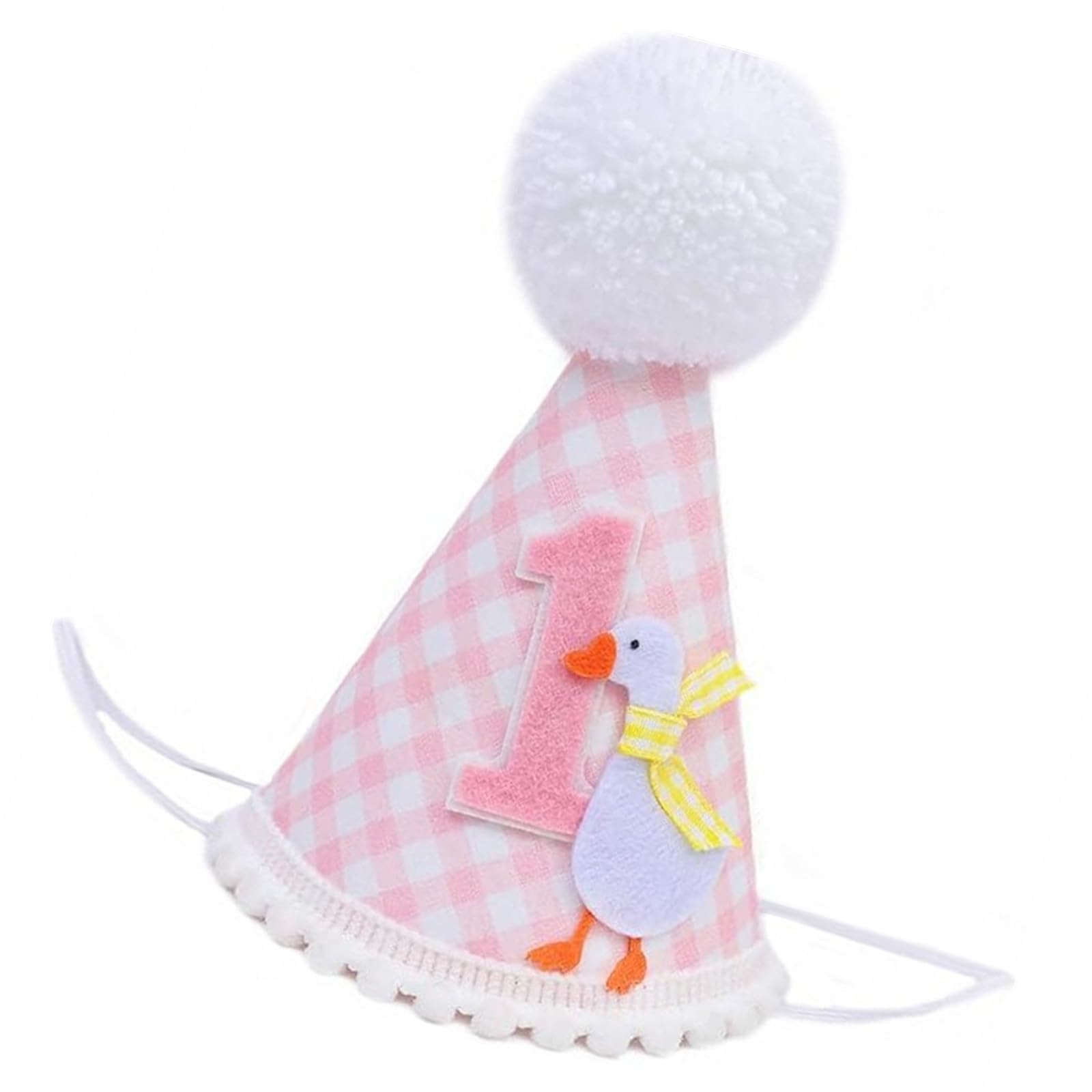 Jazuaiao Woven Fabric Baby Birthday Hat Adorable Theme Safe Comfortable Celebration Decoration Pastel Colors Kids Party Hat
