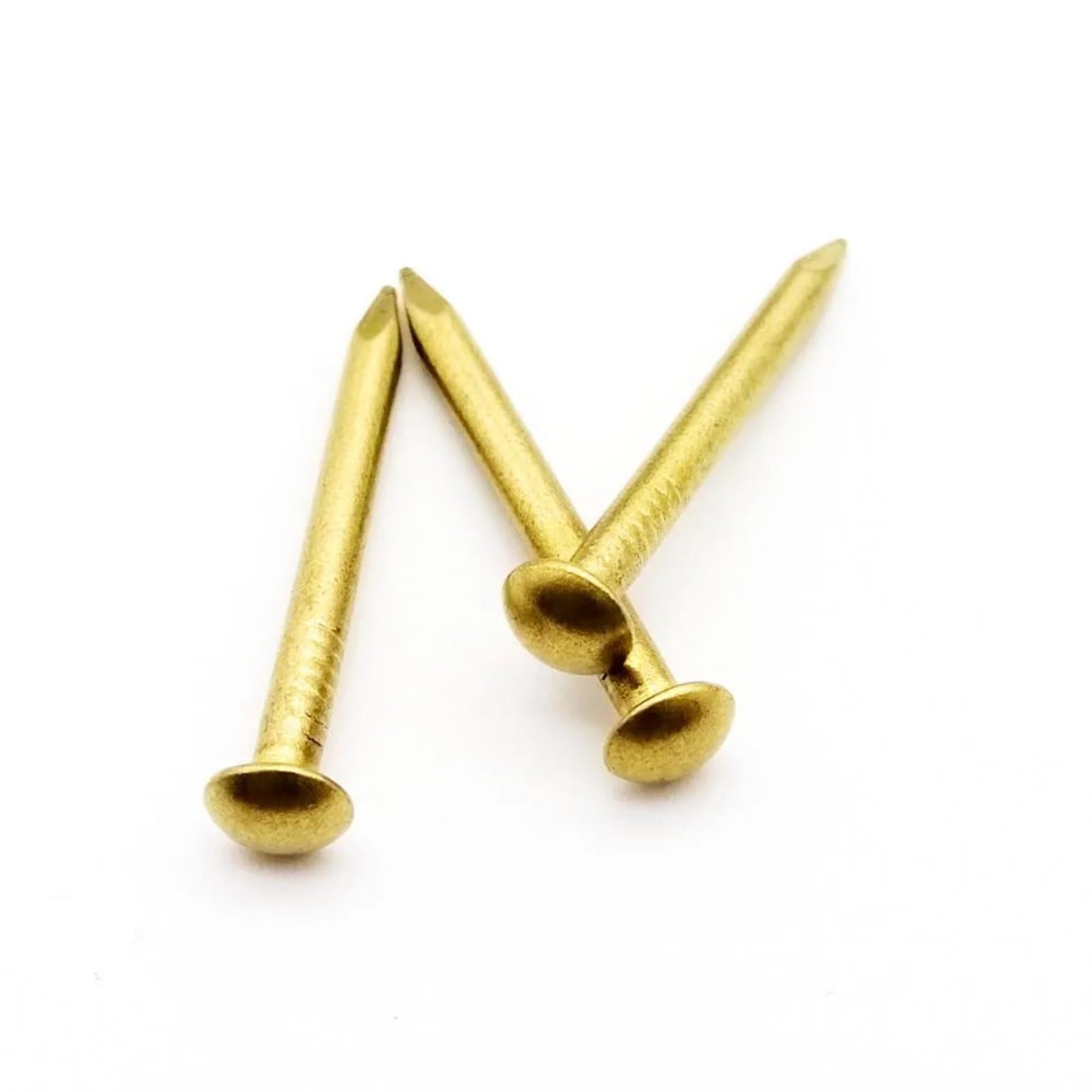 Golden Mini Pure Copper Round Head Nails 1.2~2.8mm 8-50mm for Furniture Hinge Jewelry Box Drum(10pcs 2.8x50mm)