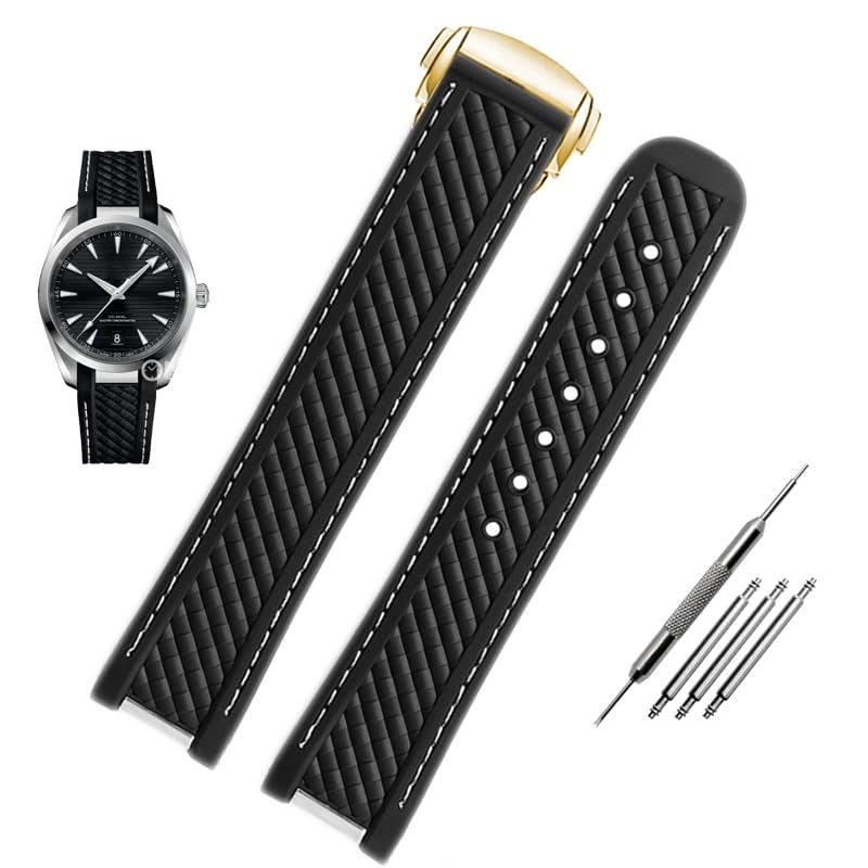Band de montre en caoutchouc silicone courbe bracelet étanche pour boîtier de montre rond