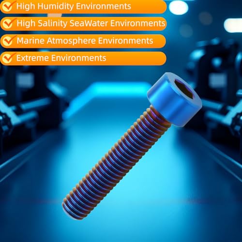 Image of M8x30mm Titanium Hex Socket Bolts, Burnt Blue, 6PC | Lightweight Hex Socket Screws, MTB /Road Bike /Motorcycle, Corrosion Resistant, Marine Grade Fasteners
