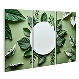 islandburner Bild auf Leinwand Rundes, weißes Podium-Mockup zur Präsentation von Bio-Naturkosmetik Schönheitssalon Kosmetikgeschäft Leinwandbild