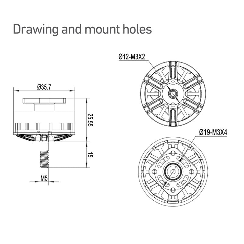 Miniatura 6 de Shadow XC3000 8-12S Motor sin escobillas para X8 Professional Cinematic FPV Drones con 7-10 pulgadas Drone Racing RC Hobby rig (650KV)