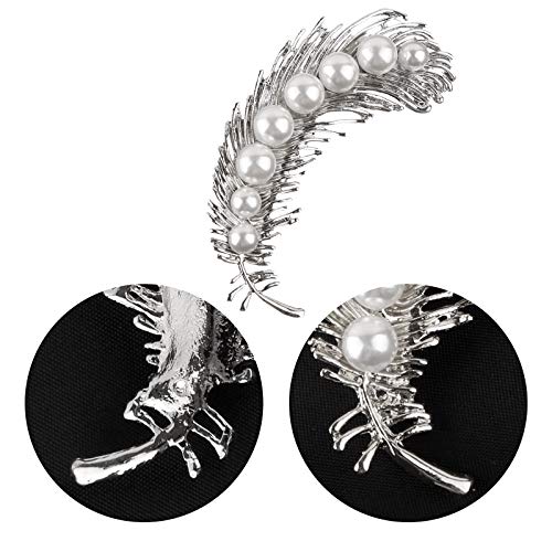 Image of Pearl Diamond Brooch Pins for Dress Sweater Scarf, Wedding Party Decoration Birthday Christmas Gift
