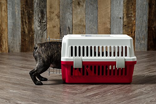 Iris Usa 18" Extra Small Deluxe Pet Travel Carrier With Removable Bowl For Food Or Water, Hard-Sided Training Crate For 11 Lbs. Pet Cat Kitten Chihuahua Yorkshire Terrier Toy Poodle Small Dog, Red #TOP5