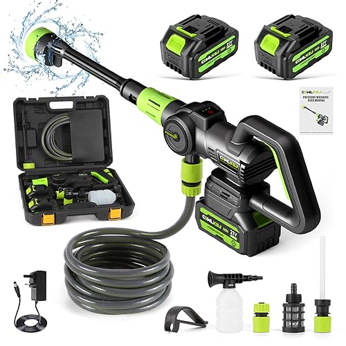 CQWLKEJ Cordless Pressure Washer, 652PSI Bushless Portable Pressure Washer with 2PCS Rechargeable...