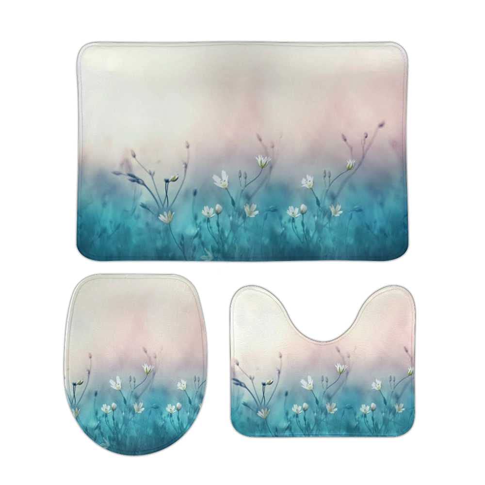 Évitez les glissades avec ce tapis de salle de bain blanc anti-dérapant lot de 3