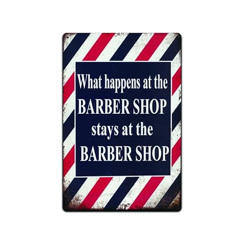 What Happens At The Barber Shop Stays At The Barber Shop Tin Sign, Funny Sign, Barber Sign, Hair Stylist Sign, Business Sign, 8-Inch By 12-Inch Sign | Tsc484 | #TOP17