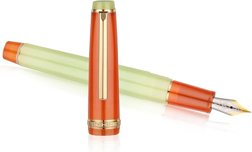 Miniatura 9 de AUAUY Pluma estilográfica, pluma estilográfica mixta transparente, pluma de escritura de tinta recargable de 0.015 in, punta extrafina, bolígrafo de