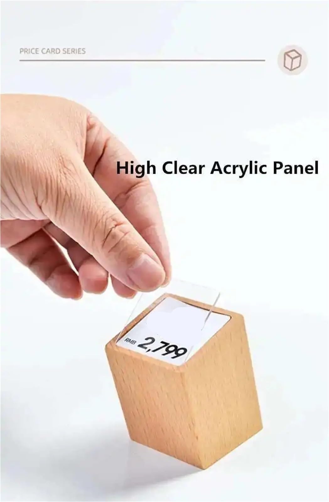 6 Stück Acryl-Preisschild-Halter Präsentationsständer Tisch Mini-Würfel Schmuck Etikett Schild Uhr (Farbe 1 klein)