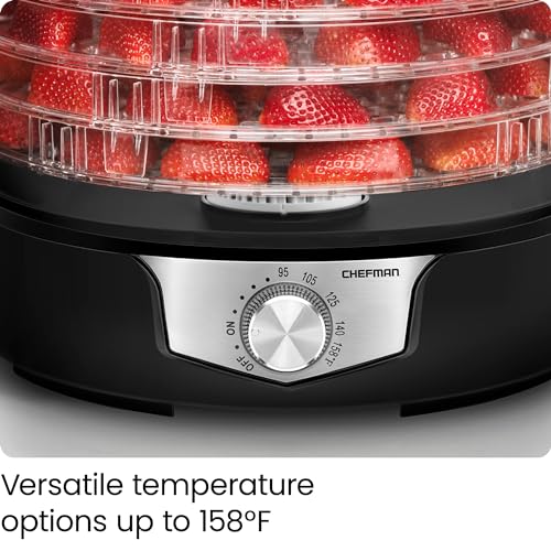 image for Chefman 5-Tray Food Dehydrator, 11.4-Inch Transparent Trays, Adjustabl
