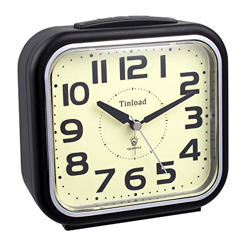 5.5" Night Light Analog Alarm Clock Silent Non Ticking, Gentle Wake, Beep Sounds, Increasing Volume, Battery Operated Snooze And Manual Light, Easy Set (Best For Elder) #TOP7