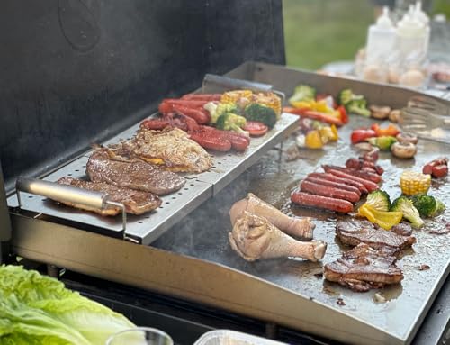 Image of Griddle Warming Rack for Blackstone 17 22 28 36 Inch Griddles, Adjustable Grill Warming Rack for Blackstone Weber Charbroil and Most Tabletop Griddle Accessories