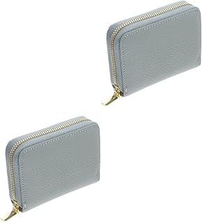 TEHAUX 2 Peças Bolsa Carteira Carteras Para Hombres De Cuero Original Recipiente De Cartões Grandes Suporte De Cartões De Grande Capacidade Billeteras De Hombres Cuero Original Rack De