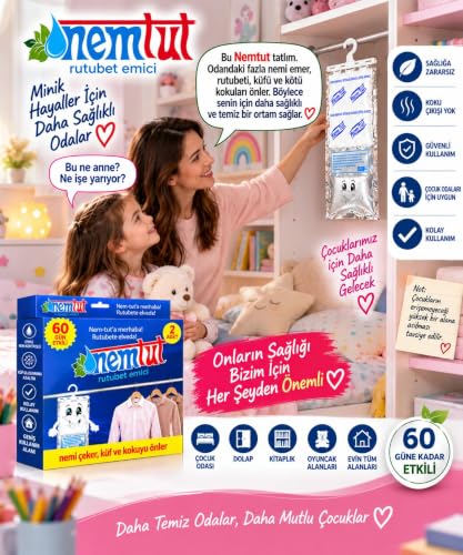 Nem Alıcı Rutubet Giderici 3 Kg 6'li Paket Koku ve Küf Önleyici
