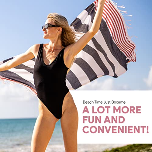 Casaverse Turkish Beach Towel, 100% Cotton Quick Dry Sand Free Beach Towels, Travel Turkish Towel #TOP1