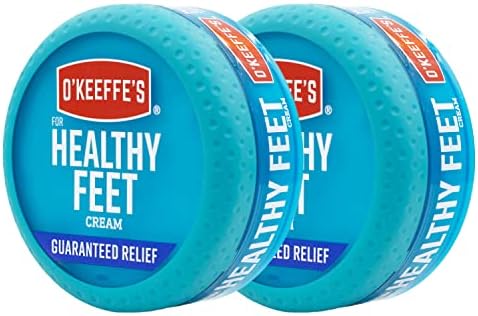 O'Keeffe's for Healthy Feet Foot Cream, Guaranteed Relief for Extremely Dry, Cracked Feet, Instantly Boosts Moisture Levels, 3.2 Ounce Jar, (Pack of 2)