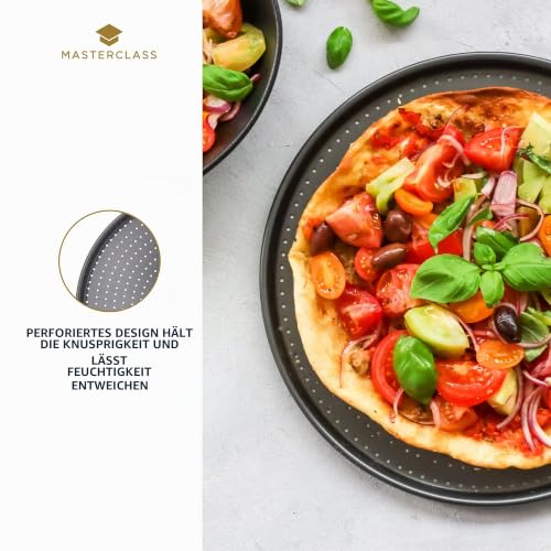 MasterClass Crusty Bake Antihaft-Pizzablech für den Pizzaofen mit PTFE-, PFOA- und BPA-freier Antihaftbeschichtung… – Ansicht 4