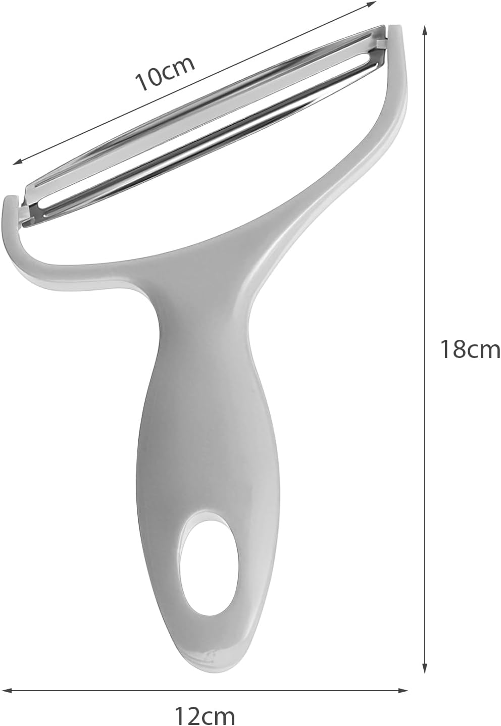 2 Piece Kitchen Cabbage Shredder with 10cm Steel Blade，Manual Cabbage Slicer Peeler for Coleslaw (Gray) image 3