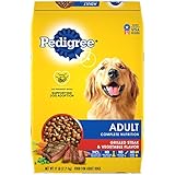 PEDIGREE Complete Nutrition Adult Dry Dog Food Grilled Steak & Vegetable Flavor Dog Kibble, 17 lb. Bag