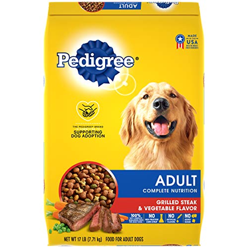 PEDIGREE Complete Nutrition Adult Dry Dog Food Grilled Steak & Vegetable Flavor Dog Kibble, 17 lb. Bag