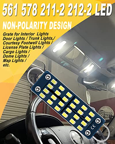 Qasimled 44Mm 1.73" Car Rigid Loop Festoon Led Bulb 2016 Chip Extremely Bright 211-2 212-2 561 578 Reading Dome Lamps Cargo/Trunk Lights Ac/Dc 12V White,Pack Of 4 #TOP1