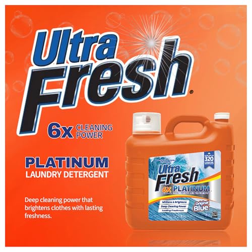 Image of Ultra Fresh 6X Platinum Laundry Detergent, Original Blue, 2 x 2.5 Gallon