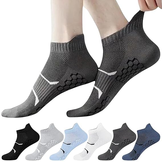 Athletic Performance Ankle Socks, Cushioned Mesh Design 6 Pairs Pack-image-5