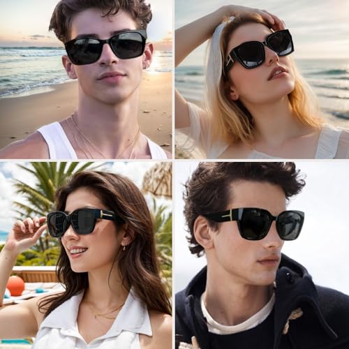 Fit Over Polarized Glasses Sunglasses for Women Men Sun Glasses Trendy Square Frame Wrap UV400 Protection for Driving Riding2