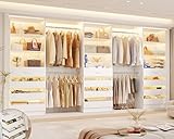 Aheaplus Closet System with 12 Drawers, 8.5-11.5Ft Wood Closet Organizer System with 4 Hanging Rods...