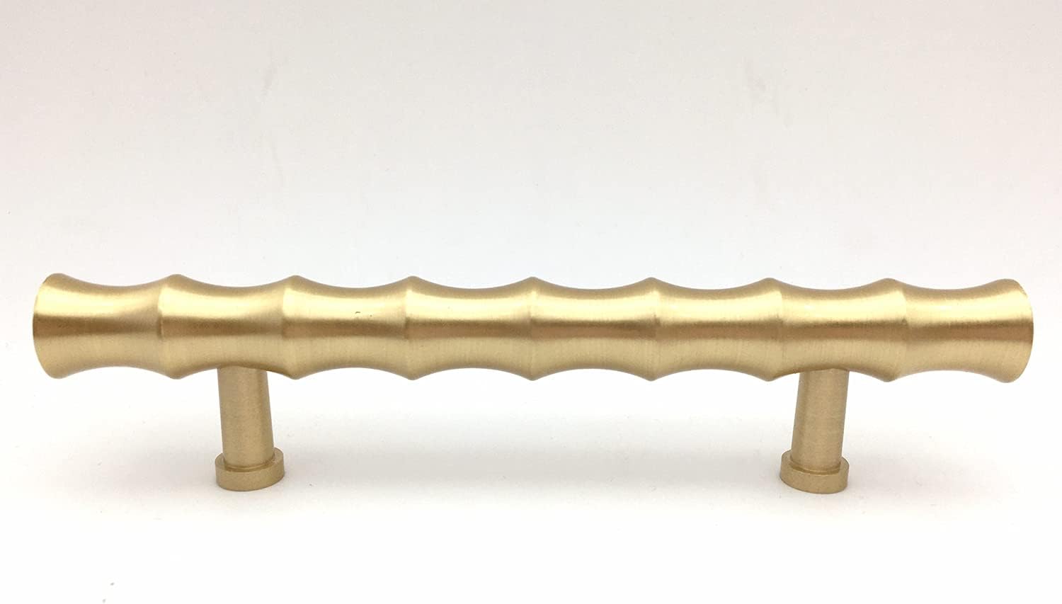 3" C-C Brass Drawer Pull Bamboo Cabinet Handles Dresser Pulls Drawer Knob Handle Solid Mid Century 76 mm