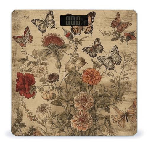 Báscula digital de baño Wildflowers and Butterflies