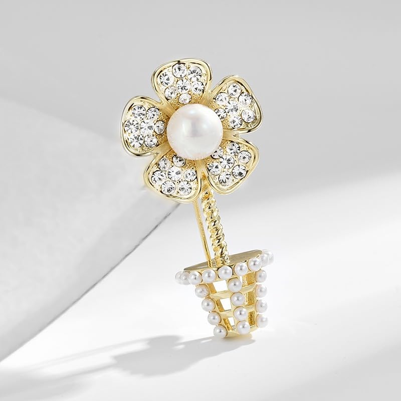 Image of Brooches And Pins For Women Fashion Elegant Flower Broches Lady Costume Jewelry Brooch Pins (Flower Basket)