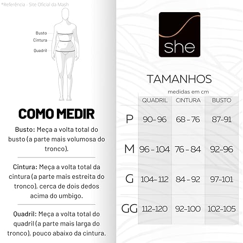 Maiô Estampa Exclusiva Ráfia Folhagem She by Mash Feminina – Moda Praia 2024, Preto, G