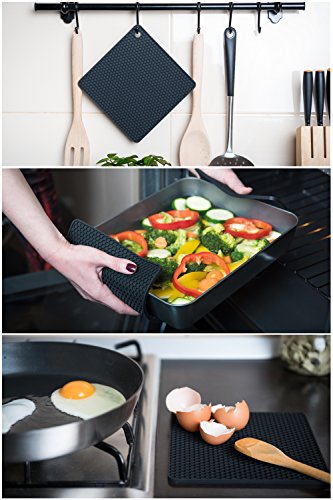 Silicone Trivet Mats - Pot Holders - Drying Mat Our Potholders Kitchen Tools Is Heat Resistant To 440°F, Non-Slip Durable Flexible Easy To Wash And Dry And Contains 4 Pcs By Q's Inn. #TOP3