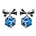 Produktbild MicLee 925 Sterling Silber Kristall Schleife Ohrstecker Damen Ohrringe Ohrschmuck mit Swarovski-Elements, Geschenkbox Grußkarte