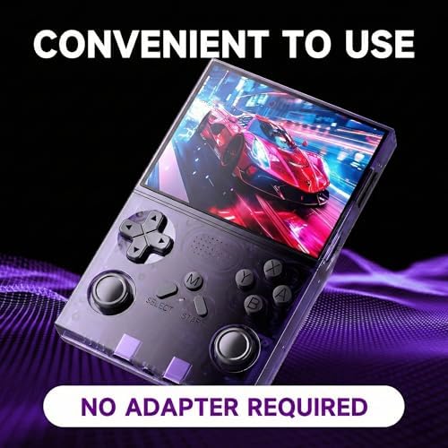 R40 Retro Handheld Game Console, 18000+ HD Games Mini Retro Gaming Console, 3.5 Inch IPS Screen, 128GB TF Card, 3000 mAh Battery, Portable Video Game Console Great Gift for Family and Friends,Purple - 3
