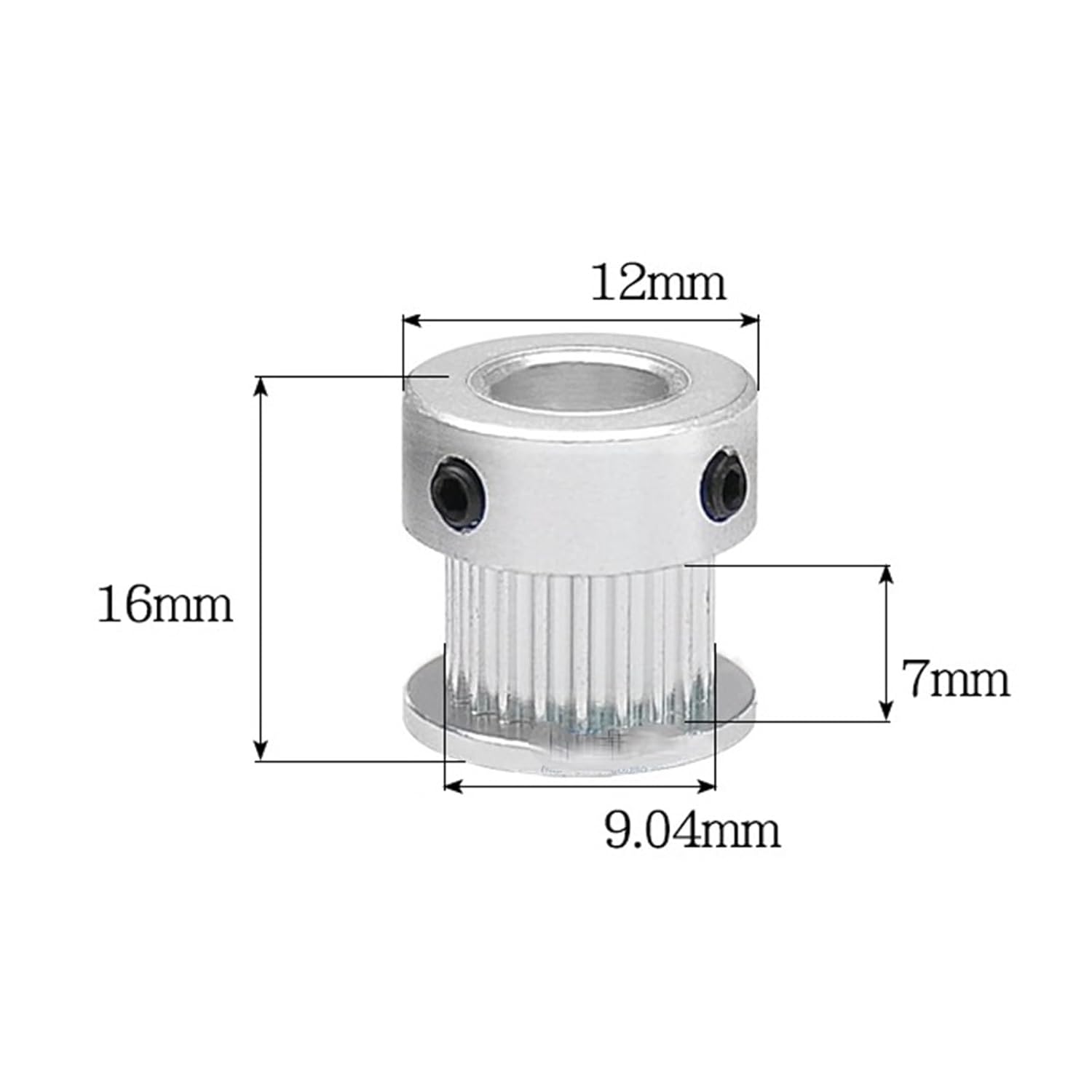 Pulley Synchronous Wheel for Width Belt S2M 15Teeth Synchronous Wheel Width 7/11mm Timing Pulley K Type(Width 7mm-Bore 5)