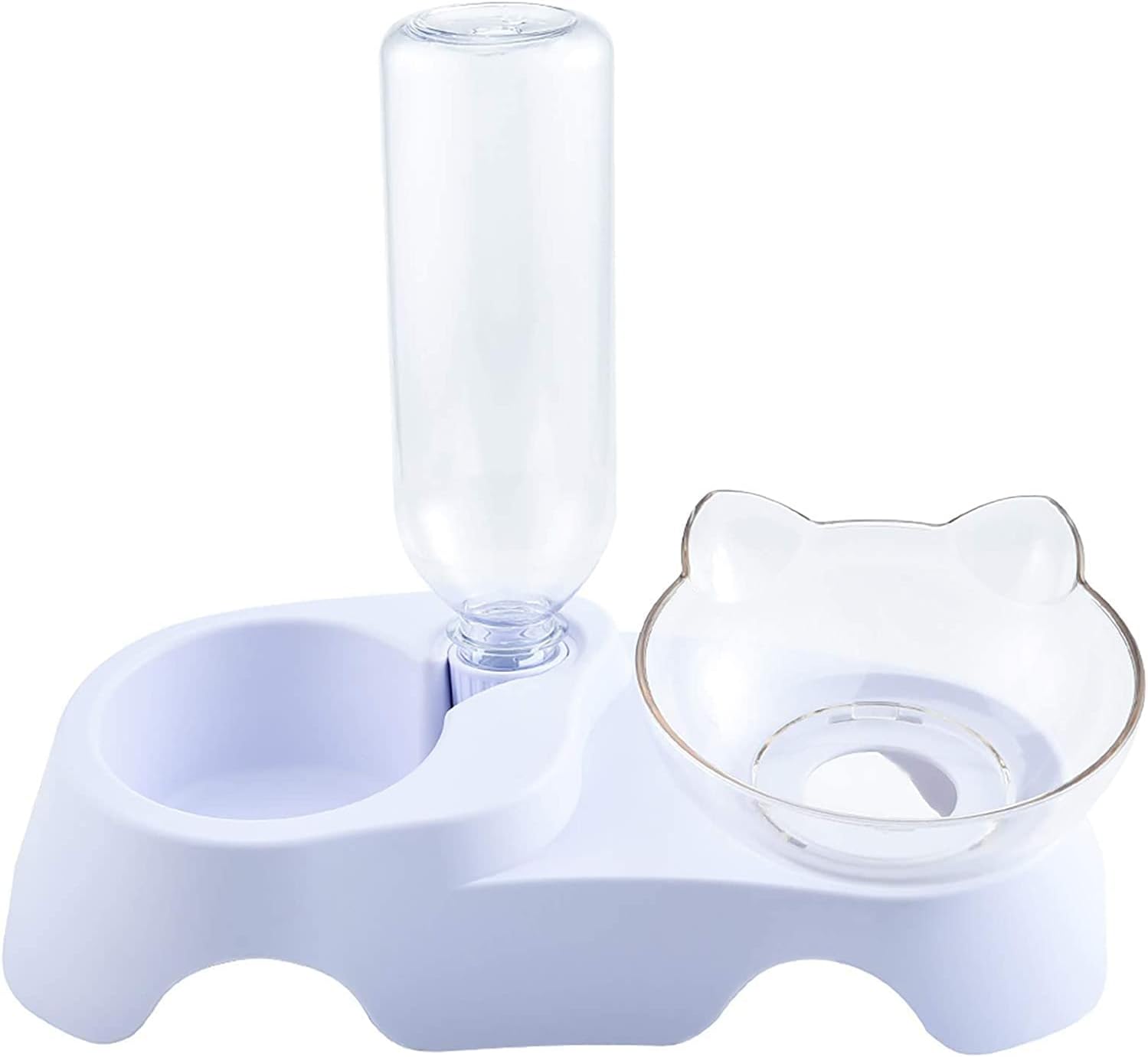 Furpaw 2 in 1 Automatic Cat Water Dispenser and Food Bowl Set, Raised Puppy Cat Feeding Bowls Tilted Cat Bowls with Stand, Food Bowls for Small Dogs Kitten
