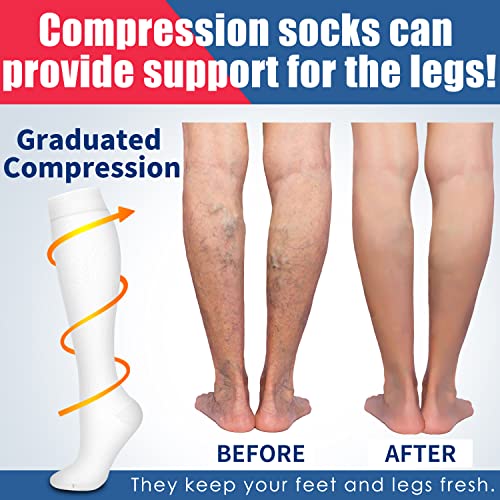 Image of Laite Hebe 4 Pairs-Compression Socks for Women&Men Circulation-Best Support for Nurses,Running,Athletic